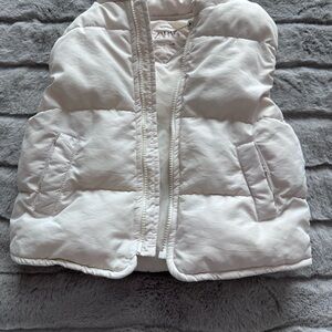 Zara White Quilted Puffer Vest for Kids